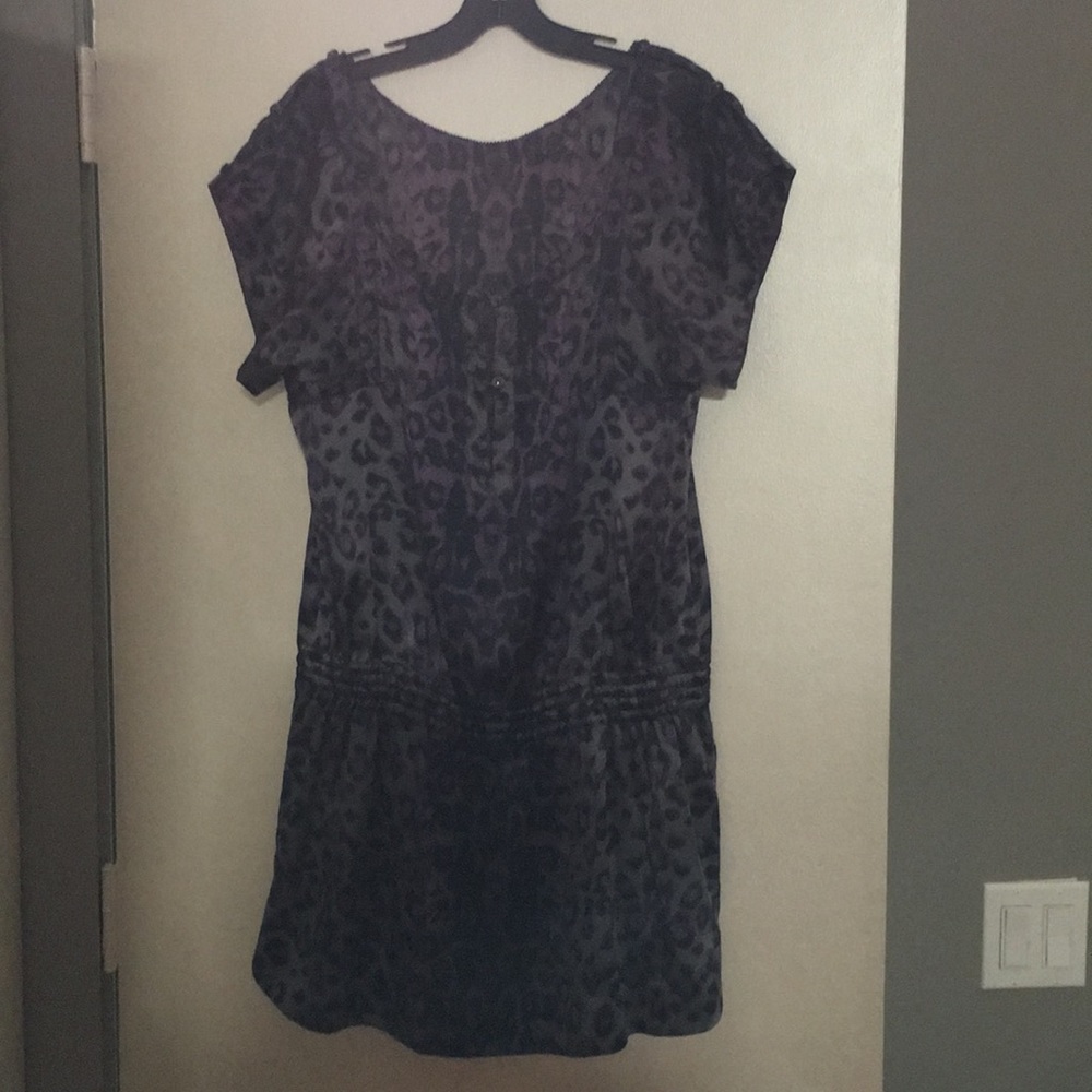 Silk charmeuse leopard print dress/tunic sz 8.FAB!